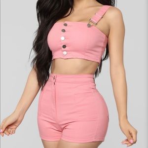 Boy Pay Attention Fashion Nova Short Set- Pink
